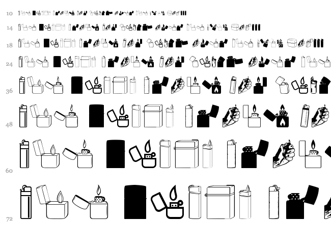 Lighter Icons font waterfall